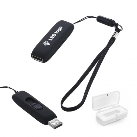 F-203-32 Siyah - Beyaz Işık 32 GB Işıklı Rubber Usb