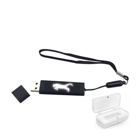 F-200-32 Siyah - Beyaz Işık 32 GB Işıklı Rubber Usb
