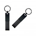 2407 Siyah Çift Taraflı Metal Suni̇ Deri̇ Anahtarlık