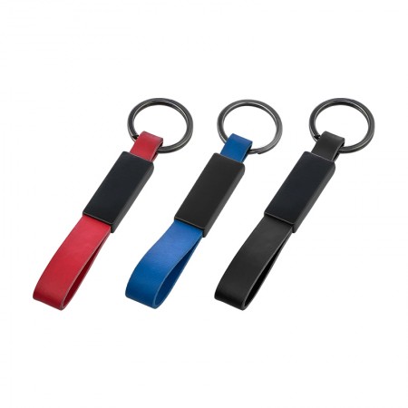 2397 Kırmızı Çift Taraflı Metal Suni̇ Deri̇ Anahtarlık