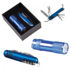 5041 Mavi 7 Fonksiyonlu Çakı - Led Elfenerli Set