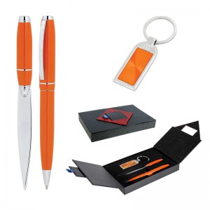 310 Turuncu Kalem & Anahtarlık & Zarf Açacağı Set