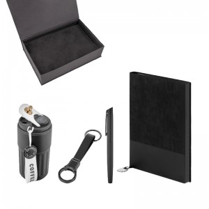 5079 Siyah Kalem & Defter & Anahtarlık & Termos Set