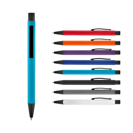 1020 Siyah Metal Tükenmez Rubber Gövde Kalem