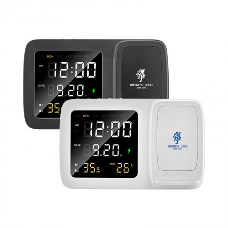 4230 Siyah Wireless Şarj Cihazı & Dijital Saat