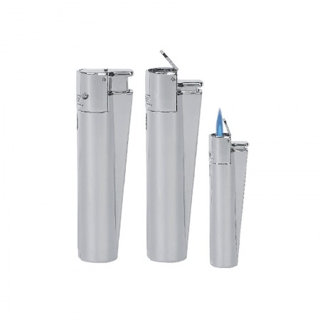 MJ-100 Saten-Silver Clipper Metal Turbo Si̇boplu Çakmak