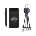 5065 Siyah Kalem & Powerbank & Anahtarlık Set