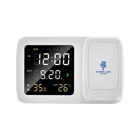 4230 Siyah Wireless Şarj Cihazı & Dijital Saat