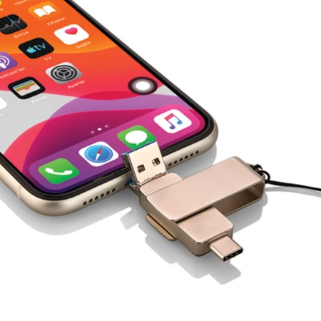 F-202-64 Silver 64 GB OTG Usb Bellek