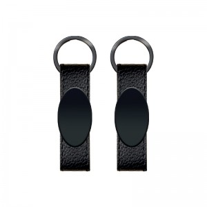 2403 Çift Taraflı Metal Suni Deri Anahtarlık