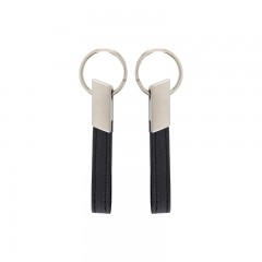 2411 Krom Çift Taraflı Metal Suni̇ Deri̇ Anahtarlık