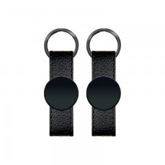 2405 Siyah Çift Taraflı Metal Suni̇ Deri̇ Anahtarlık