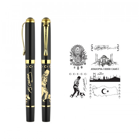 685-R Tuğra Kabartma Figürlü Metal Roller Kalem 685-R Tuğra Kabartma Figürlü Metal Roller Kalem