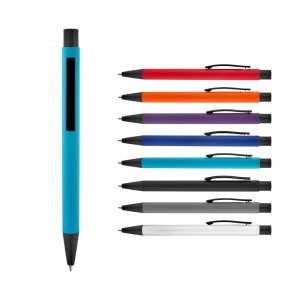 1020 Beyaz Metal Tükenmez Rubber Gövde Kalem