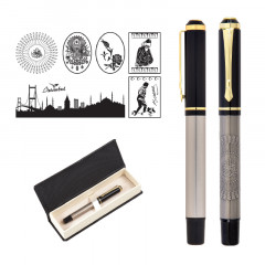 661-KR Tuğra Kabartma Figürlü Metal Roller Kalem Seti 661-KR Tuğra Kabartma Figürlü Metal Roller Kalem Seti