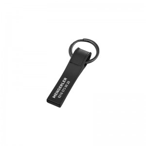 2396 Siyah Çift Taraflı Metal Suni̇ Deri̇ Anahtarlık