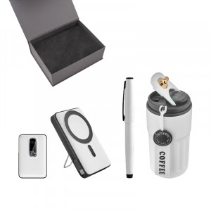 5081 Beyaz Kalem & Powerbank & Termos Set 5081 Beyaz Kalem & Powerbank & Termos Set