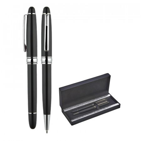 1218-RT Siyah-Silver Metal Roller & Tükenmez Kalem Seti 1218-RT Siyah-Silver Metal Roller & Tükenmez Kalem Seti