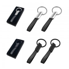 2228 Silver - Siyah Çift Taraflı Metal Anahtarlık