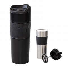 5312 Siyah  French Press Çelik Termos / 450 ml 5312 Siyah  French Press Çelik Termos / 450 ml