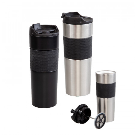 5312 Siyah  French Press Çelik Termos / 450 ml 5312 Siyah  French Press Çelik Termos / 450 ml