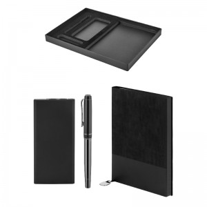 5075 Siyah Kalem & Defter & Powerbank Set