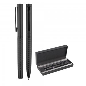 1251-RT Siyah Metal Roller & Tükenmez Kalem Seti