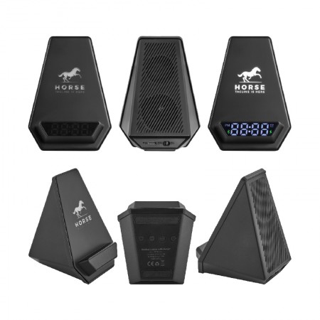 4240 Siyah Wireless Şarj & Hoparlör & Dijital Saat