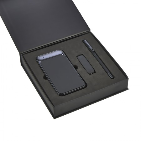 5057 Siyah Kalem & Powerbank & Usb Set