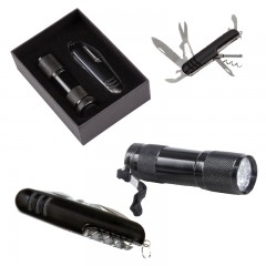 5041 Siyah 7 Fonksiyonlu Çakı - Led Elfenerli Set