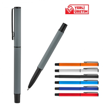 2025 BELEK Lacivert Metal Roller Süper Jel Refil Kalem Ruber